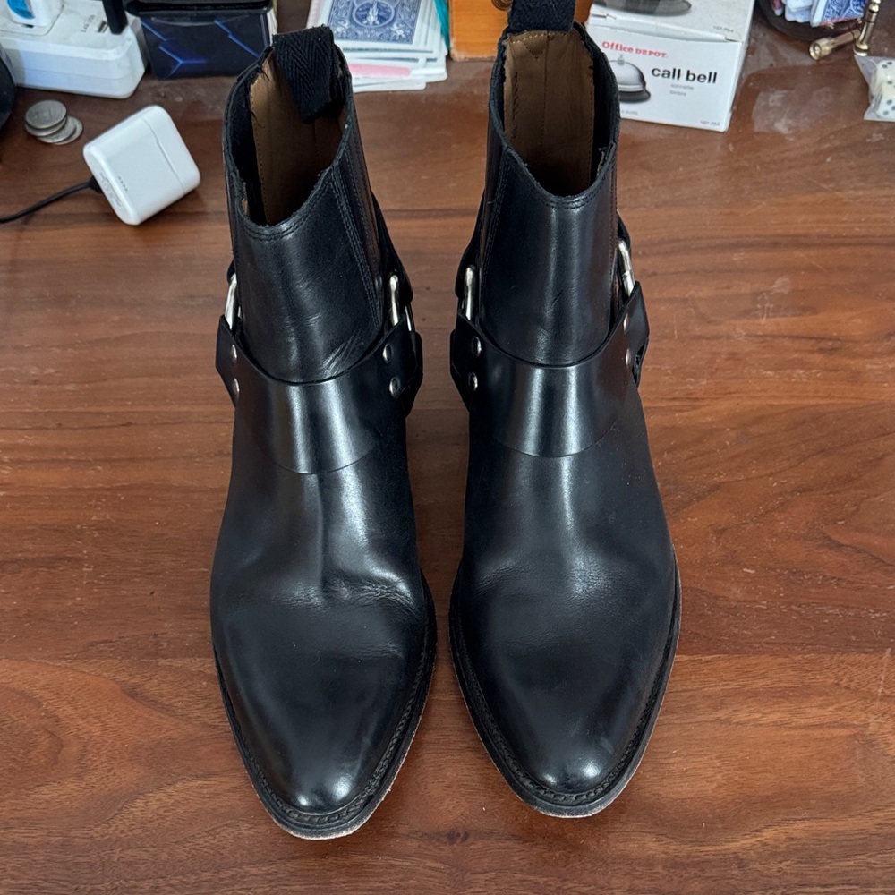 Black Leather Ankle Boots - Picture 10 of 13